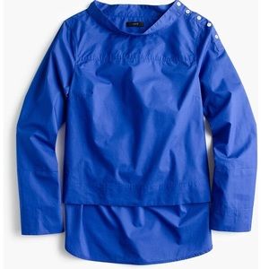 J. Crew NWOT blue funnelneck shirt